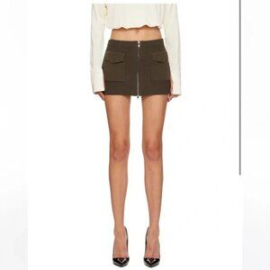 BNWT Aya Muse Brown Zip Mini Skirt Size XS